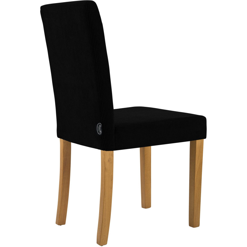 Conjunto de 2 cadeiras de jantar Ina Cord preto antigo claro