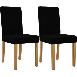 Conjunto de 2 cadeiras de jantar Ina Cord preto antigo claro