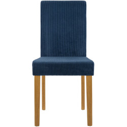 Ensemble de 2 chaises de salle à manger Ina Cord bleu clair antique