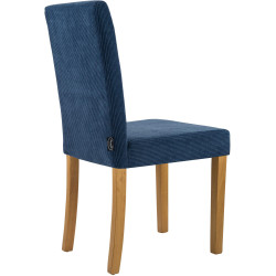 Ensemble de 2 chaises de salle à manger Ina Cord bleu clair antique