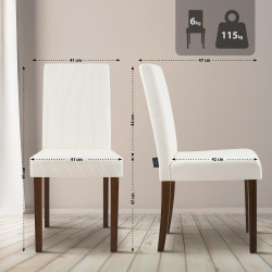 Conjunto de 2 sillas de comedor Ina Cord crema antiguo oscuro