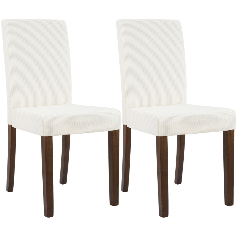Ensemble de 2 chaises de salle à manger Ina Cord crème foncé antique