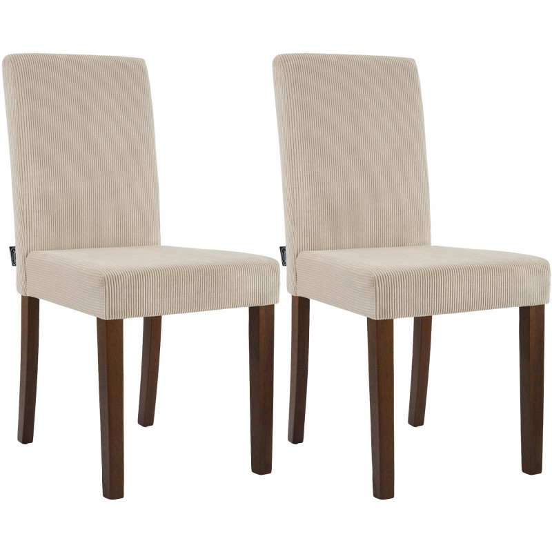 Ensemble de 2 chaises de salle à manger Ina Cord marron clair foncé antique