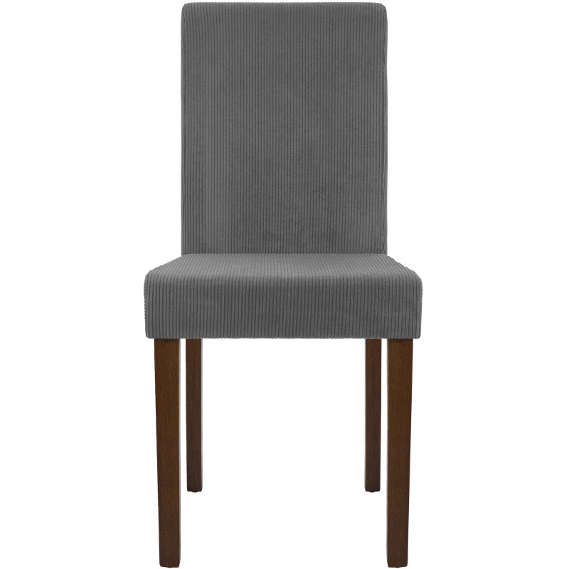 Conjunto de 2 cadeiras de jantar Ina Cord cinza escuro antigo