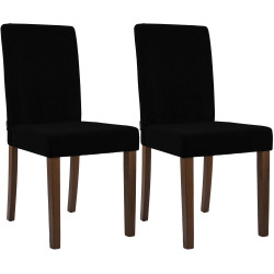 Ensemble de 2 chaises de salle à manger Ina Cord noir antique