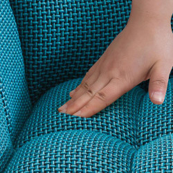 Tabouret de bar Damaso B en tissu avec structure à 4 pieds turquoise