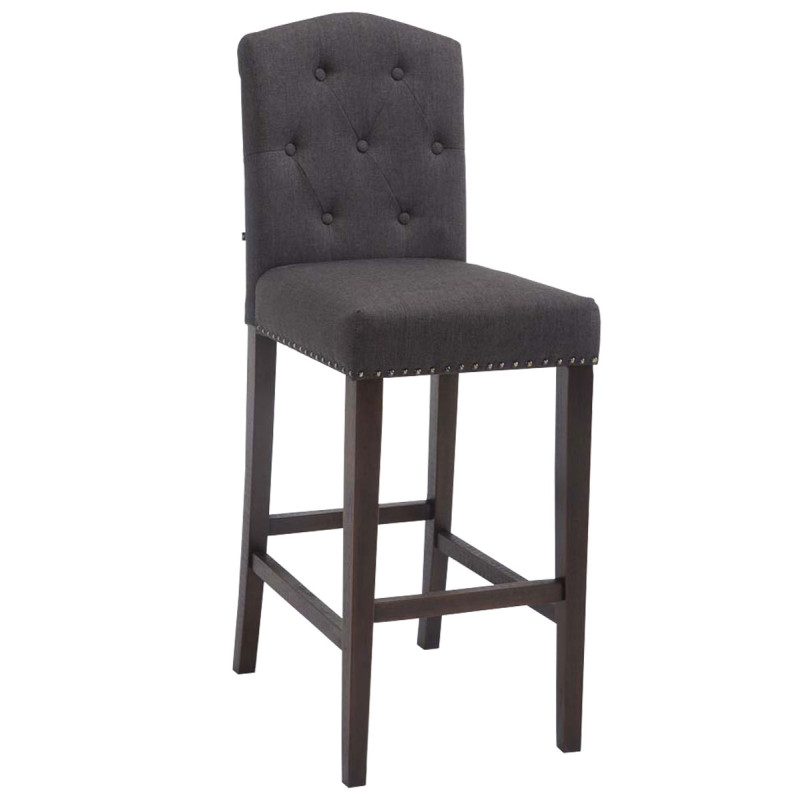 Tabouret de bar Louise en tissu antique gris foncé