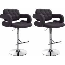 Lot de 2 tabourets de bar en tissu Dublin C noir