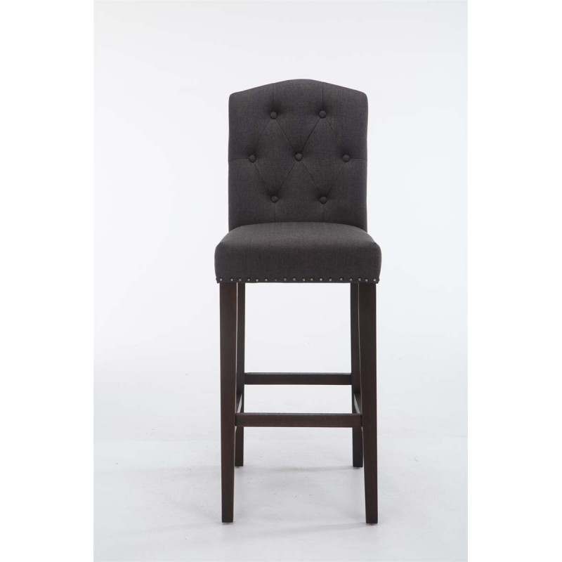 Tabouret de bar Louise en tissu antique gris foncé