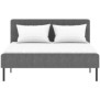 Lit adulte SIME - 140 x 190 cm - Sommier inclus - Gris