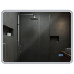 Miroir de salle de bain Jericho 60x80 avec Bluetooth et verre transparent