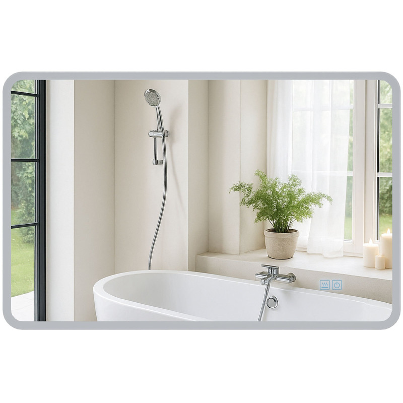 Espejo de baño Jericho 70x100 sin Bluetooth, vidrio transparente