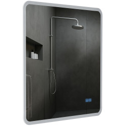 Specchio da bagno Jericho 80x80 con Bluetooth e vetro trasparente