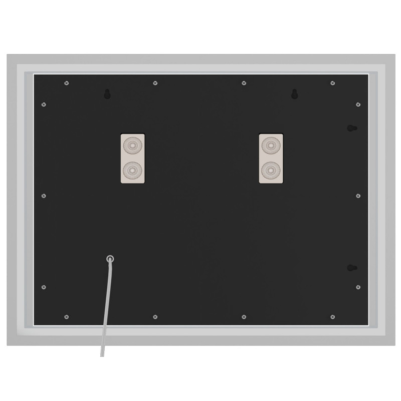 Miroir de salle de bain Jaffrey 60x80 avec Bluetooth et verre transparent