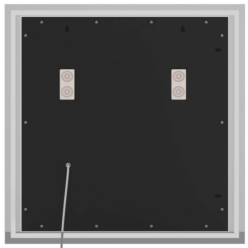 Miroir de salle de bain Jaffrey 80x80 avec Bluetooth et verre transparent