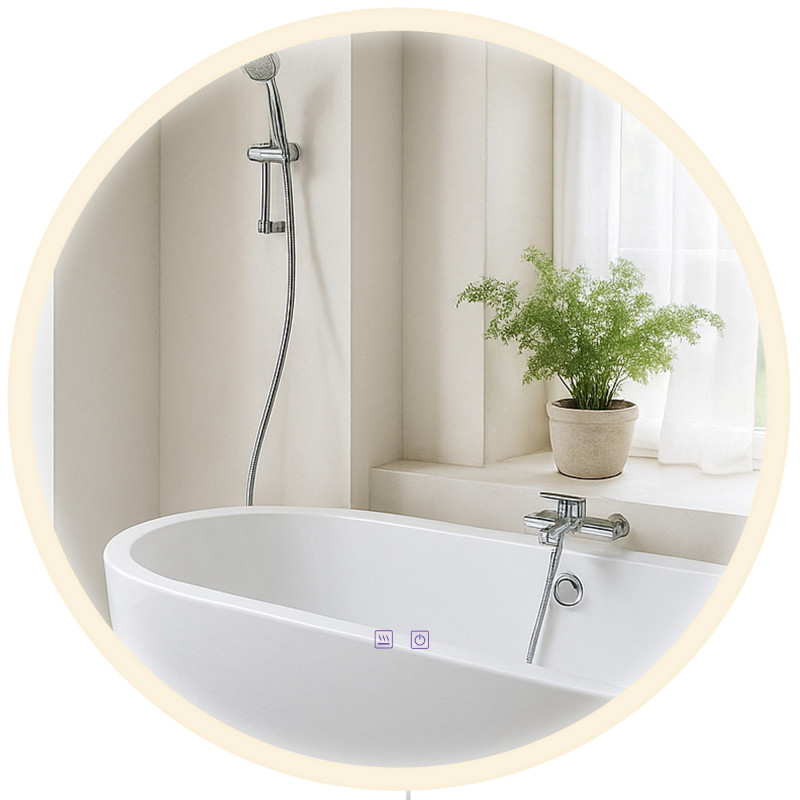 Miroir de salle de bain Laconia 70 sans Bluetooth, verre transparent