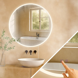 Miroir de salle de bain Laconia 80 sans Bluetooth, en verre transparent