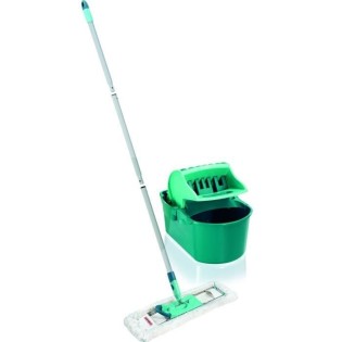 Kit de nettoyage sol Profi Compact 55092 Leifheit - Ensemble de nettoyage balai a plat avec mop 42 cm et seau a essorage presse