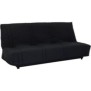 LENA Banquette clic clac 3 places - tissu Noir - Style contemporain - L 193 x P 92 cm