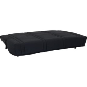 LENA Banquette clic clac 3 places - tissu Noir - Style contemporain - L 193 x P 92 cm