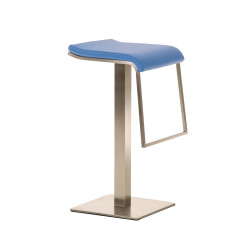 Tabouret de bar Lameng en similicuir E78 bleu