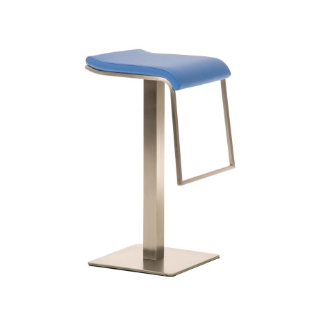Tabouret de bar Lameng en similicuir E78 bleu