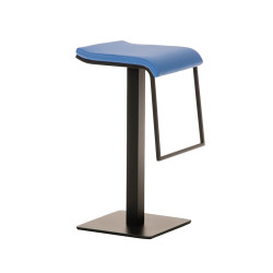 Tabouret de bar Lameng en similicuir B78 bleu