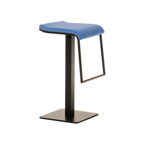 Tabouret de bar Lameng en similicuir B78 bleu