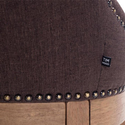 Tabouret de bar en tissu Lakewood, lumière antique brun