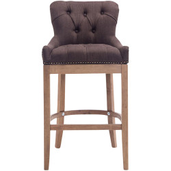 Tabouret de bar en tissu Lakewood, lumière antique brun