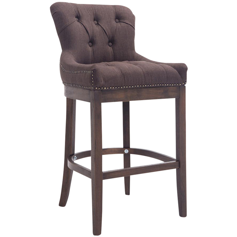 Tabouret de bar en tissu Lakewood, style antique brun