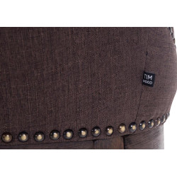 Tabouret de bar en tissu Lakewood, style antique brun