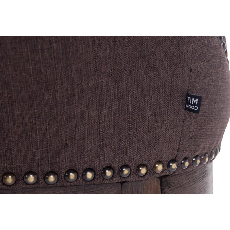 Tabouret de bar en tissu Lakewood, style antique brun