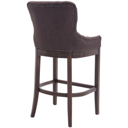 Tabouret de bar en tissu Lakewood, style antique brun