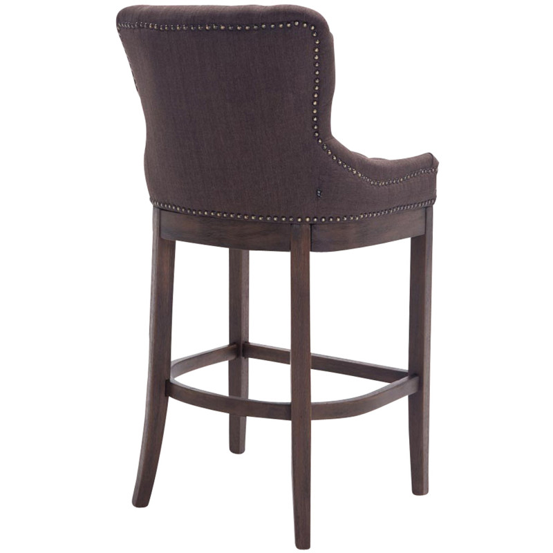 Tabouret de bar en tissu Lakewood, style antique brun