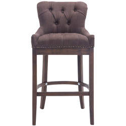 Tabouret de bar en tissu Lakewood, style antique brun