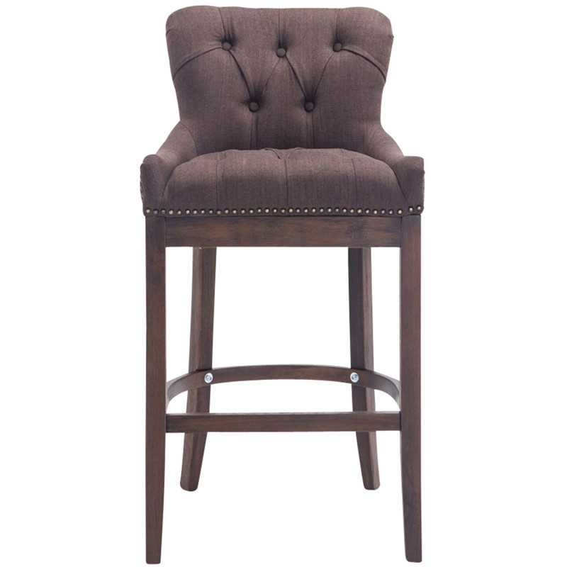 Tabouret de bar en tissu Lakewood, style antique brun