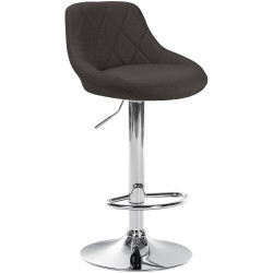 Tabouret de bar Lazio, tissu, chrome gris foncé