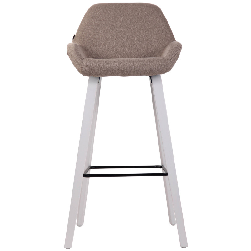 Tabouret de bar Newnan, tissu, structure à 4 pieds, blanc (chêne) taupe
