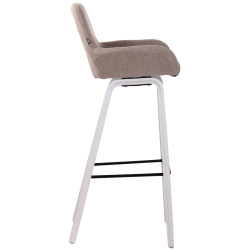 Tabouret de bar Newnan, tissu, structure à 4 pieds, blanc (chêne) taupe