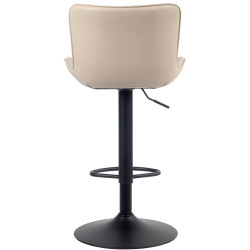 Tabouret de bar Linus en similicuir crème