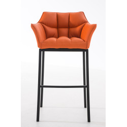 Tabouret de bar Damaso B avec structure à 4 pieds orange