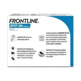 FRONTLINE Spot On Chien L - 20 a 40 kg - 6 pipettes- Puces tiques et poux