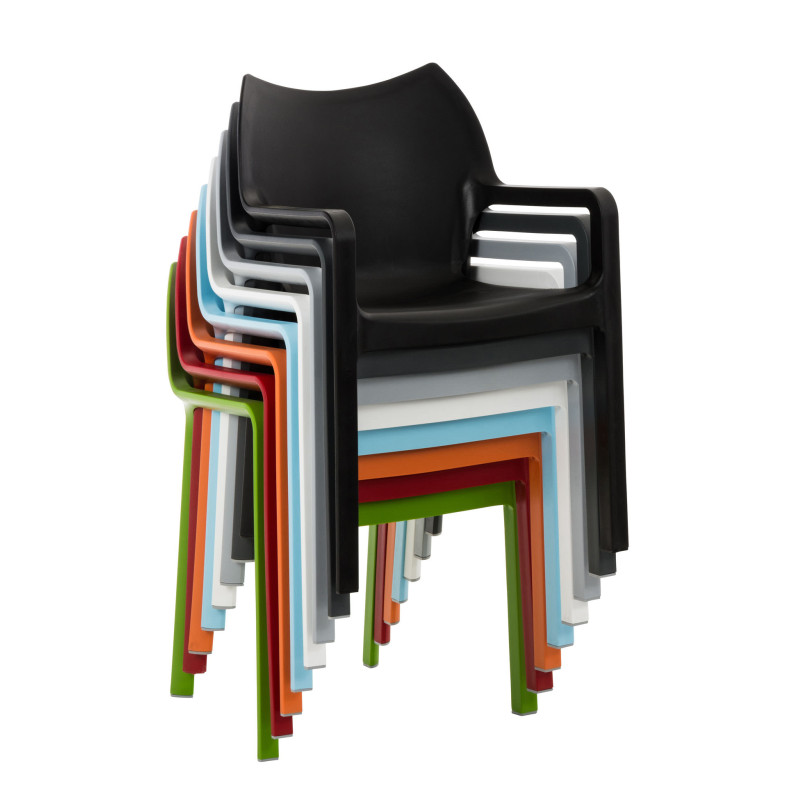 Lot de 2 chaises empilables DIVA orange