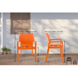 Lot de 2 chaises empilables DIVA orange
