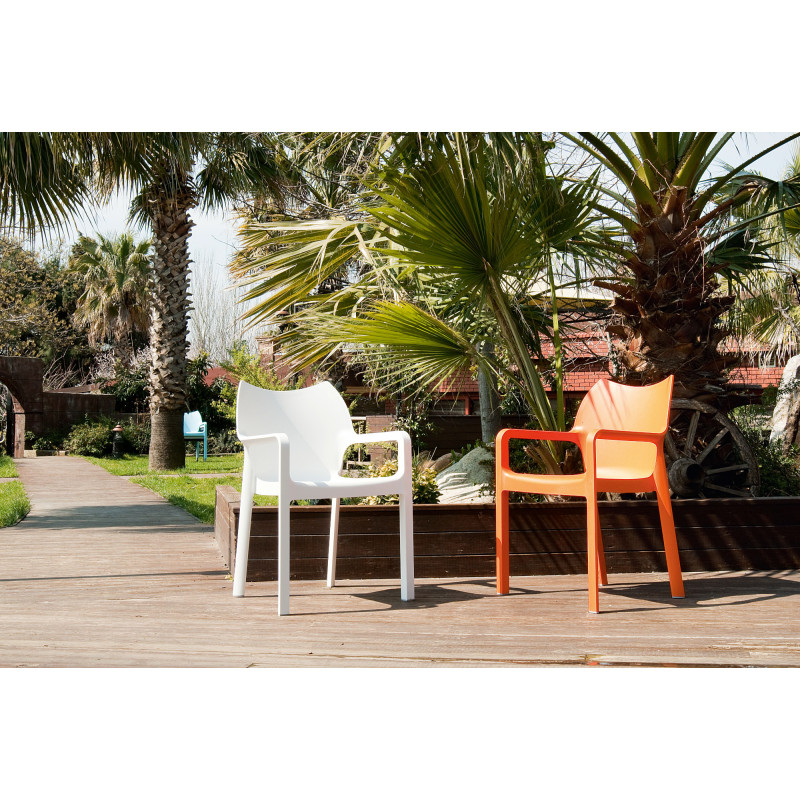 Lot de 2 chaises empilables DIVA orange