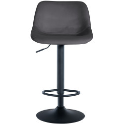 Tabouret de bar en velours Loft gris foncé