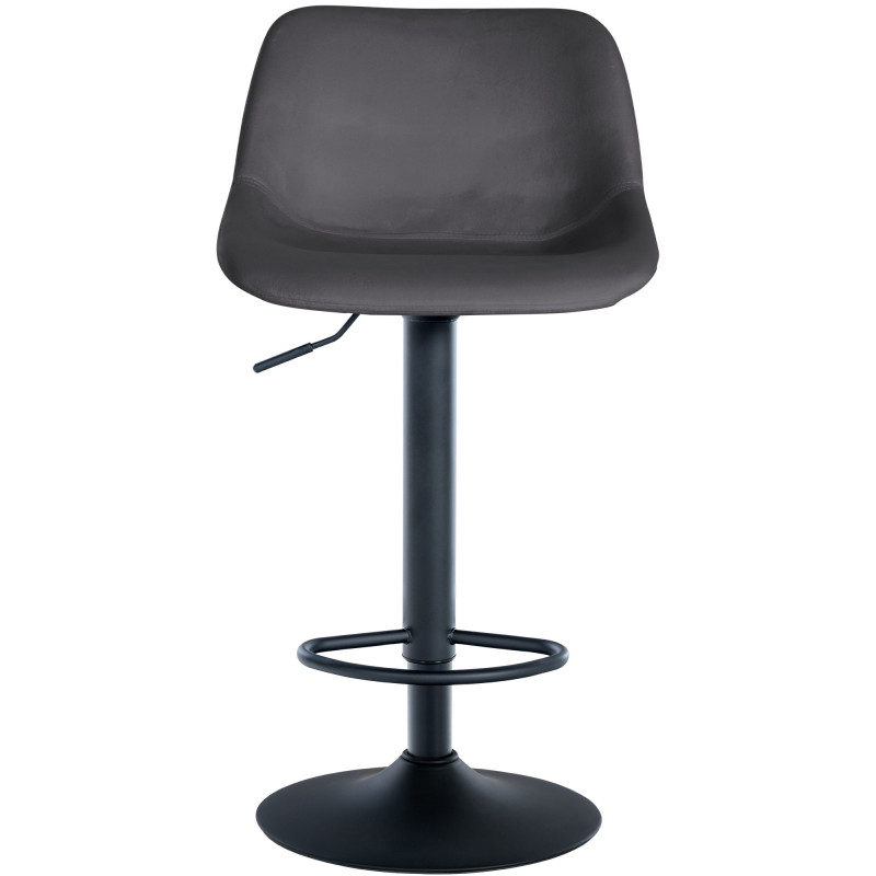 Tabouret de bar en velours Loft gris foncé