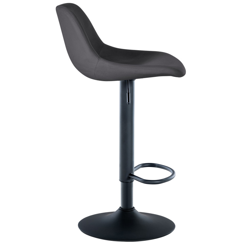 Tabouret de bar en velours Loft gris foncé