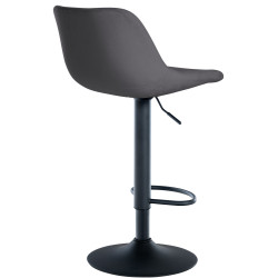 Tabouret de bar en velours Loft gris foncé